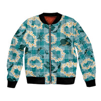 Aloha Hawaii Paniolo Teal Palaka Bomber Jacket Coastal Rodeo LT7 Unisex Teal - Polynesian Pride