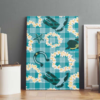 Aloha Hawaii Paniolo Teal Palaka Canvas Wall Art Coastal Rodeo - Polynesian Pride