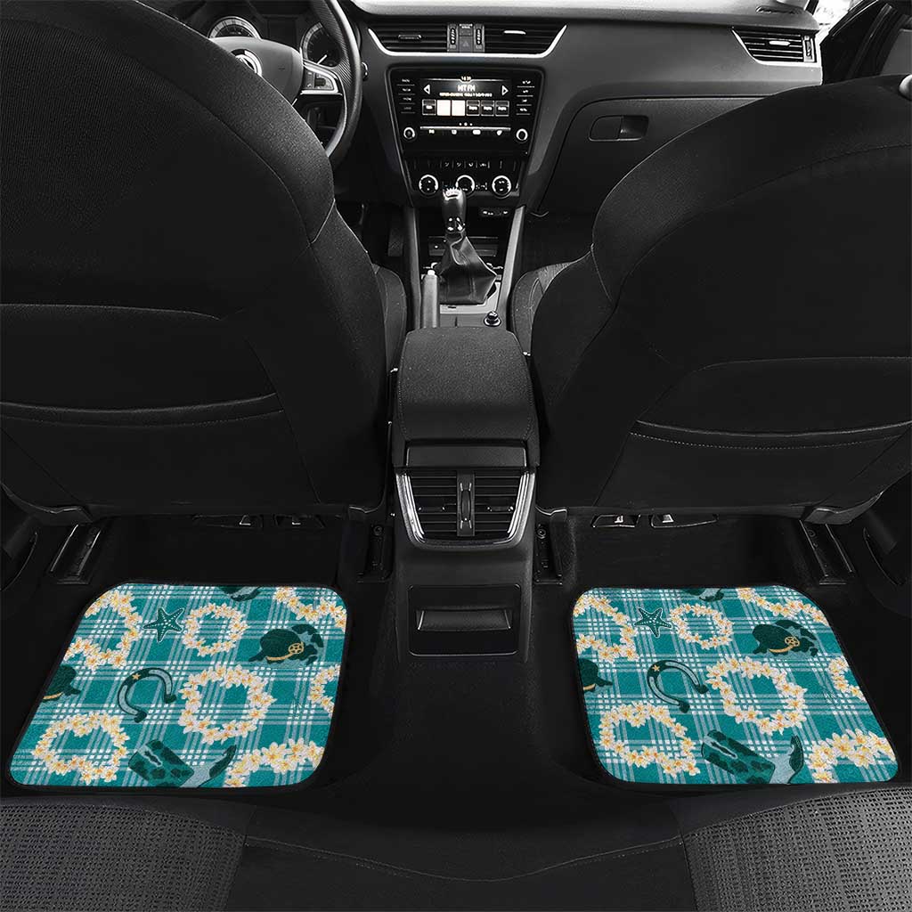 Aloha Hawaii Paniolo Teal Palaka Car Mats Coastal Rodeo - Polynesian Pride