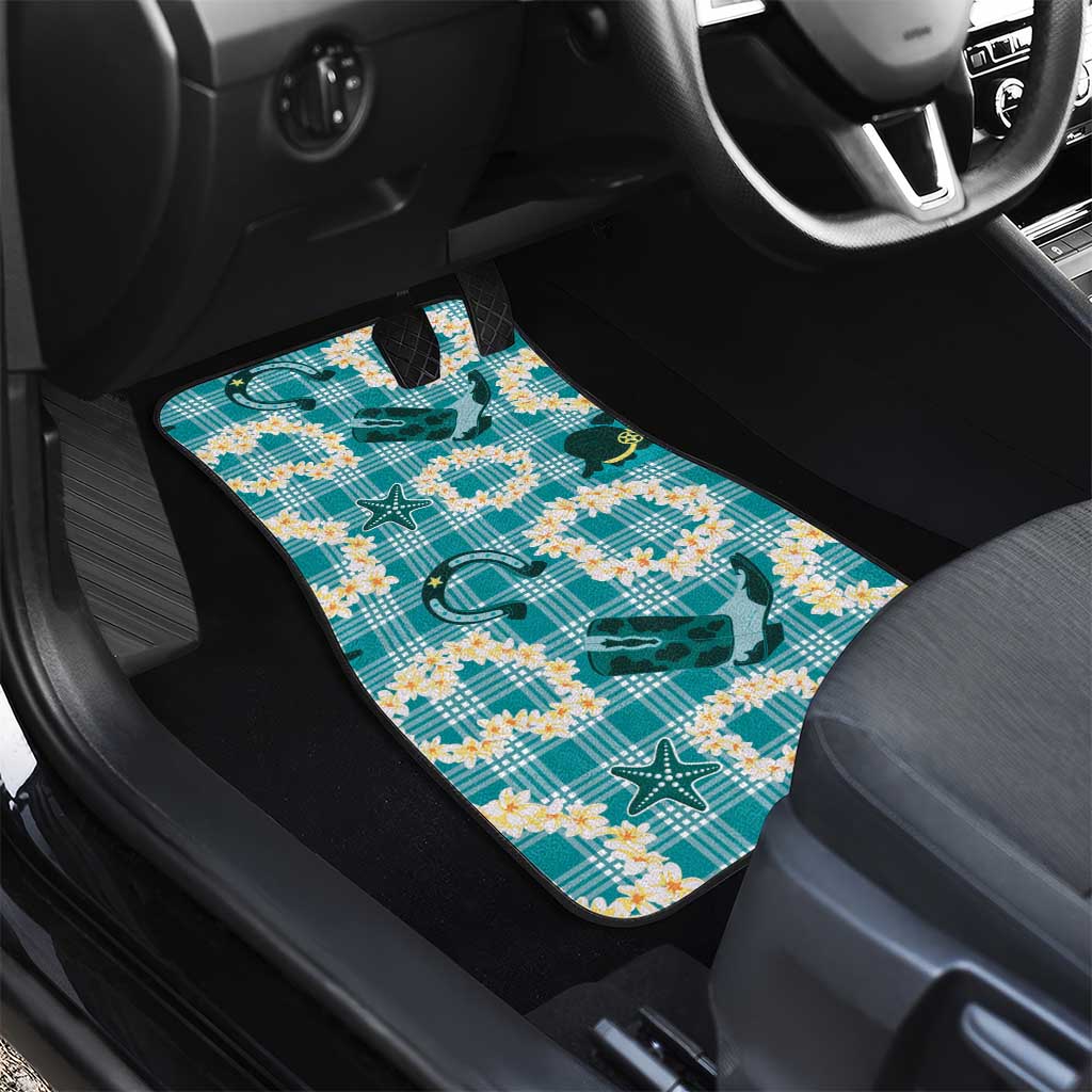 Aloha Hawaii Paniolo Teal Palaka Car Mats Coastal Rodeo - Polynesian Pride