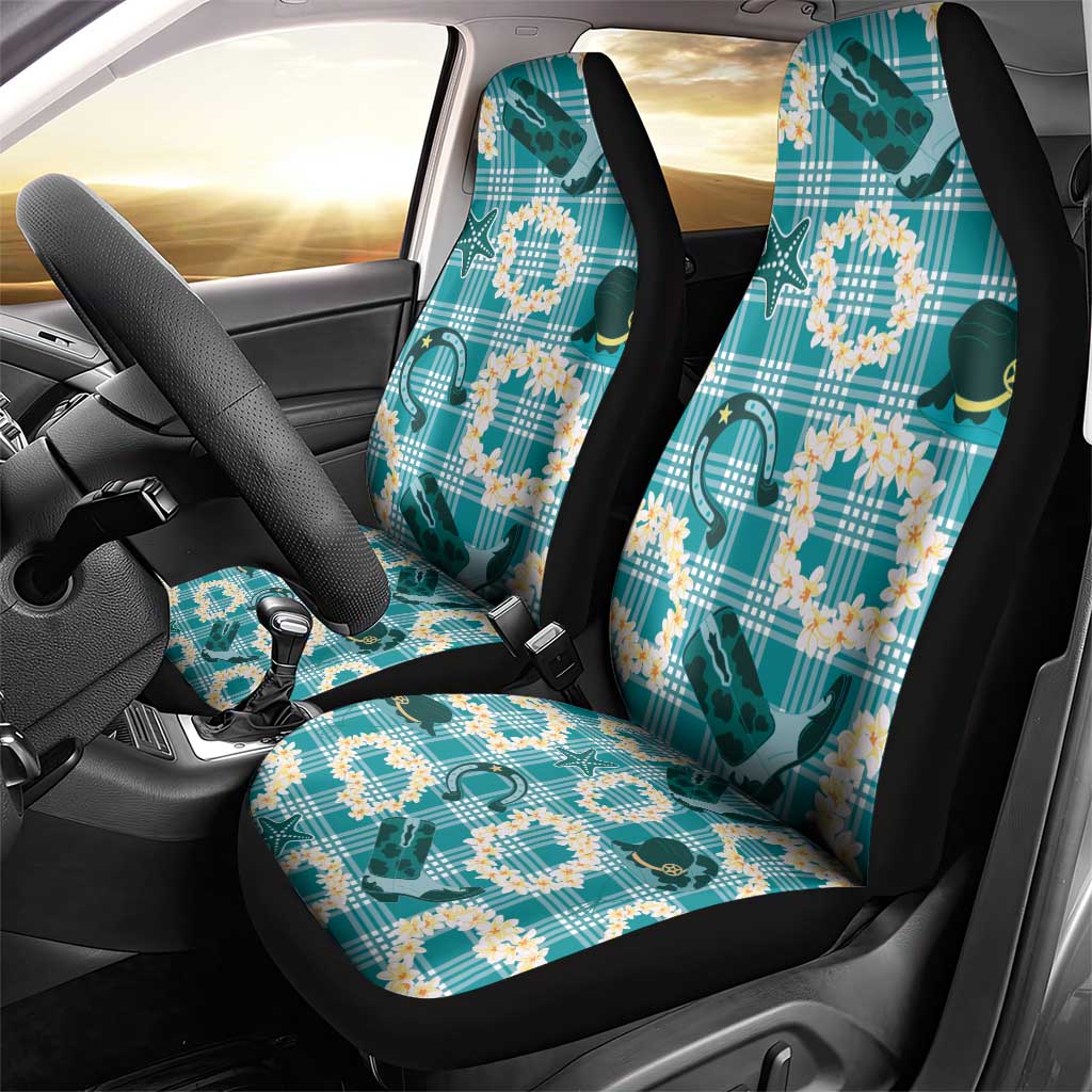 Aloha Hawaii Paniolo Teal Palaka Car Seat Cover Coastal Rodeo - Polynesian Pride