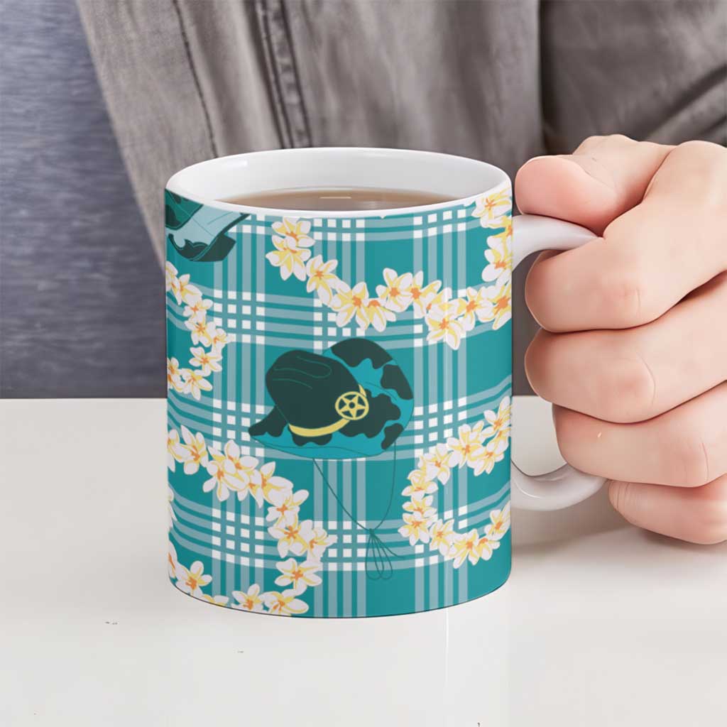 Aloha Hawaii Paniolo Teal Palaka Ceramic Mug Coastal Rodeo LT7 - Polynesian Pride