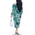 Aloha Hawaii Paniolo Teal Palaka Family Matching Off The Shoulder Long Sleeve Dress and Hawaiian Shirt Coastal Rodeo - Polynesian Pride