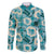 Aloha Hawaii Paniolo Teal Palaka Family Matching Off Shoulder Maxi Dress and Hawaiian Shirt Coastal Rodeo - Polynesian Pride