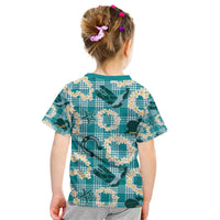 Aloha Hawaii Paniolo Teal Palaka Kid T Shirt Coastal Rodeo - Polynesian Pride
