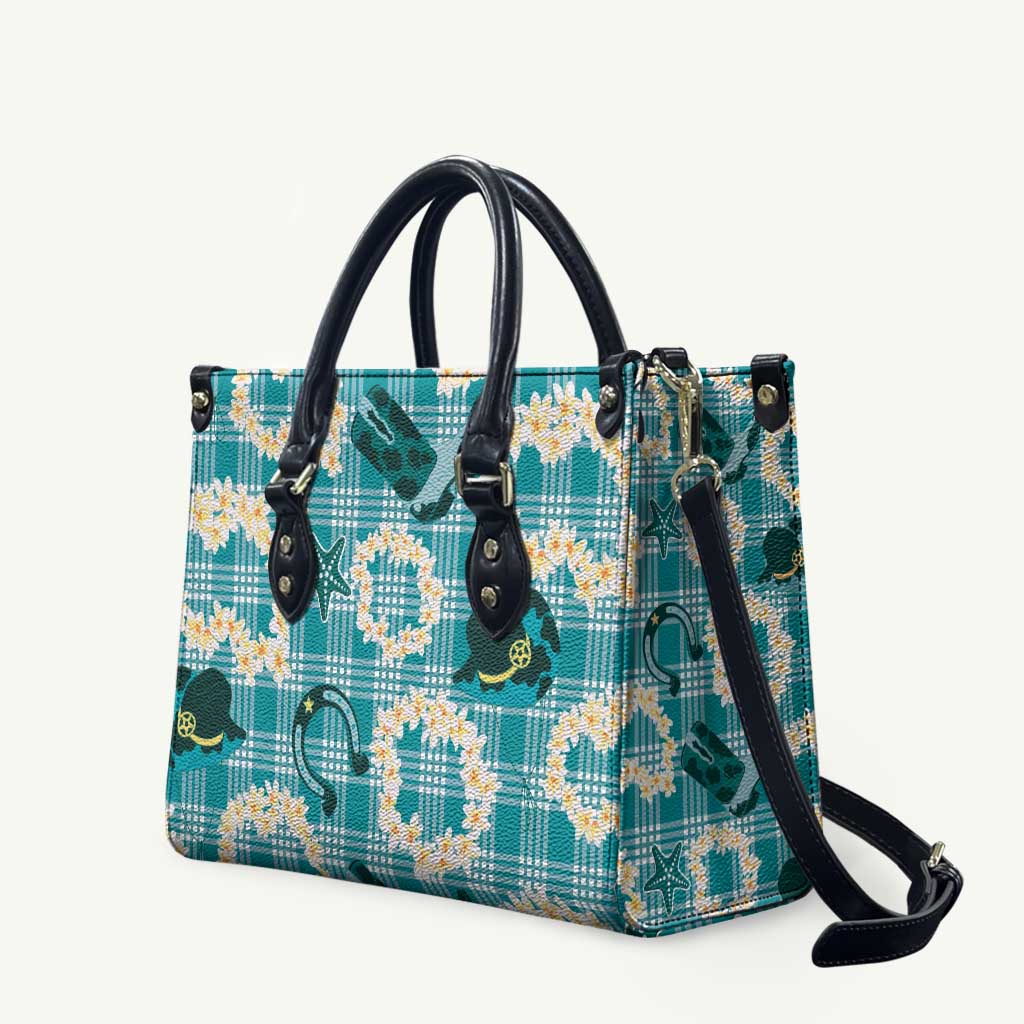 Aloha Hawaii Paniolo Teal Palaka Leather Bag Coastal Rodeo LT7 Teal - Polynesian Pride