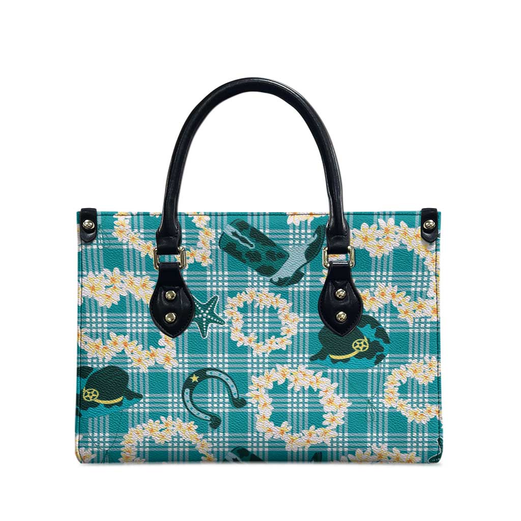 Aloha Hawaii Paniolo Teal Palaka Leather Bag Coastal Rodeo LT7 - Polynesian Pride