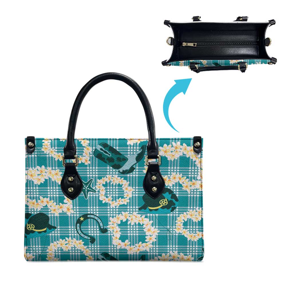 Aloha Hawaii Paniolo Teal Palaka Leather Bag Coastal Rodeo LT7 - Polynesian Pride