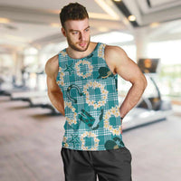 Aloha Hawaii Paniolo Teal Palaka Men Tank Top Coastal Rodeo LT7 Teal - Polynesian Pride