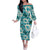 Aloha Hawaii Paniolo Teal Palaka Off The Shoulder Long Sleeve Dress Coastal Rodeo - Polynesian Pride