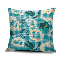 Aloha Hawaii Paniolo Teal Palaka Pillow Cover Coastal Rodeo - Polynesian Pride