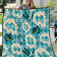 Aloha Hawaii Paniolo Teal Palaka Quilt Coastal Rodeo - Polynesian Pride