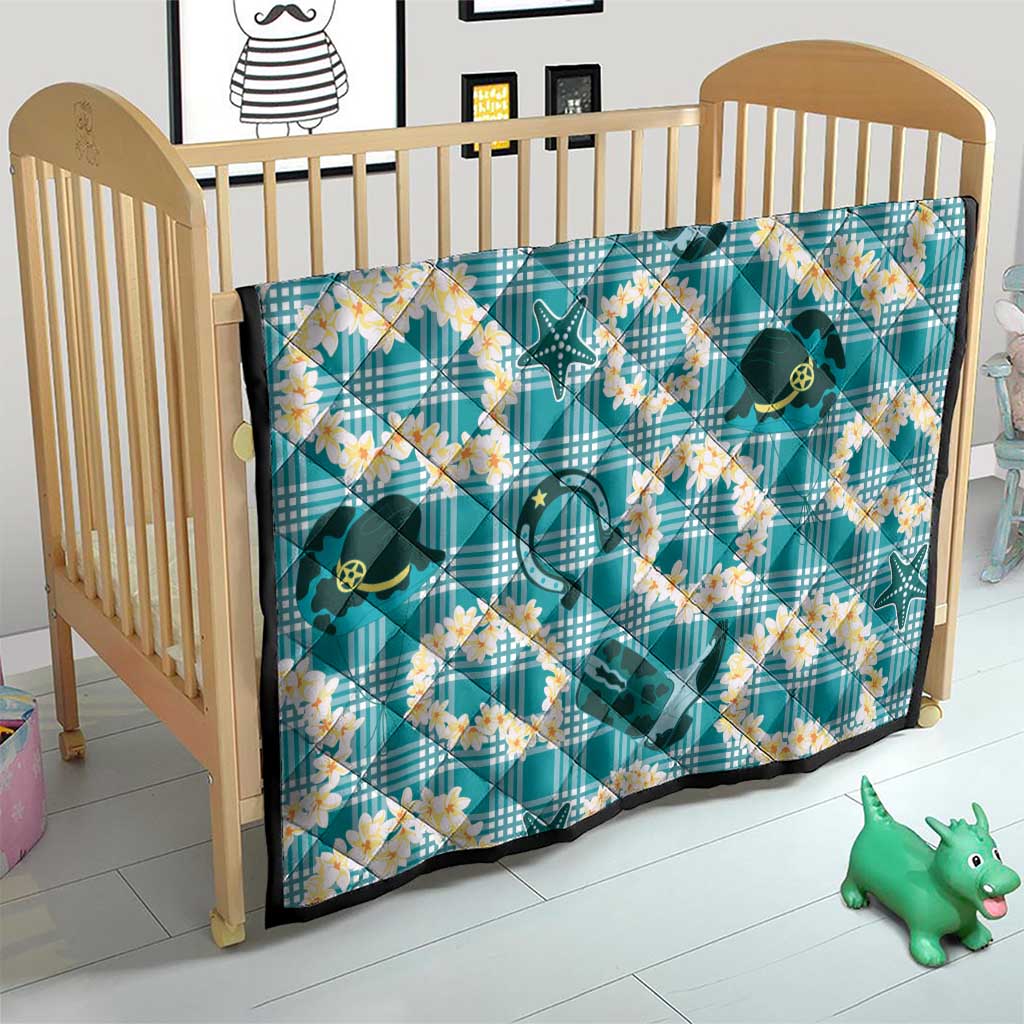 Aloha Hawaii Paniolo Teal Palaka Quilt Coastal Rodeo - Polynesian Pride
