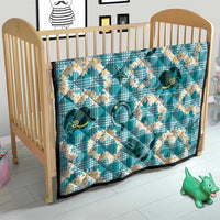 Aloha Hawaii Paniolo Teal Palaka Quilt Coastal Rodeo - Polynesian Pride