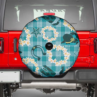 Aloha Hawaii Paniolo Teal Palaka Spare Tire Cover Coastal Rodeo - Polynesian Pride