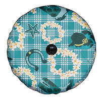 Aloha Hawaii Paniolo Teal Palaka Spare Tire Cover Coastal Rodeo - Polynesian Pride