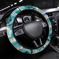 Aloha Hawaii Paniolo Teal Palaka Steering Wheel Cover Coastal Rodeo LT7 Universal Fit Teal - Polynesian Pride