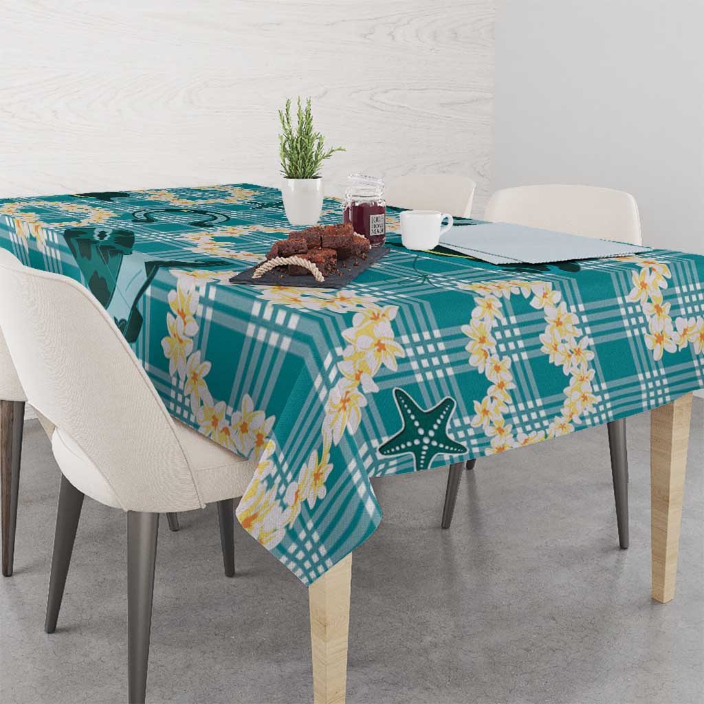 Aloha Hawaii Paniolo Teal Palaka Tablecloth Coastal Rodeo - Polynesian Pride