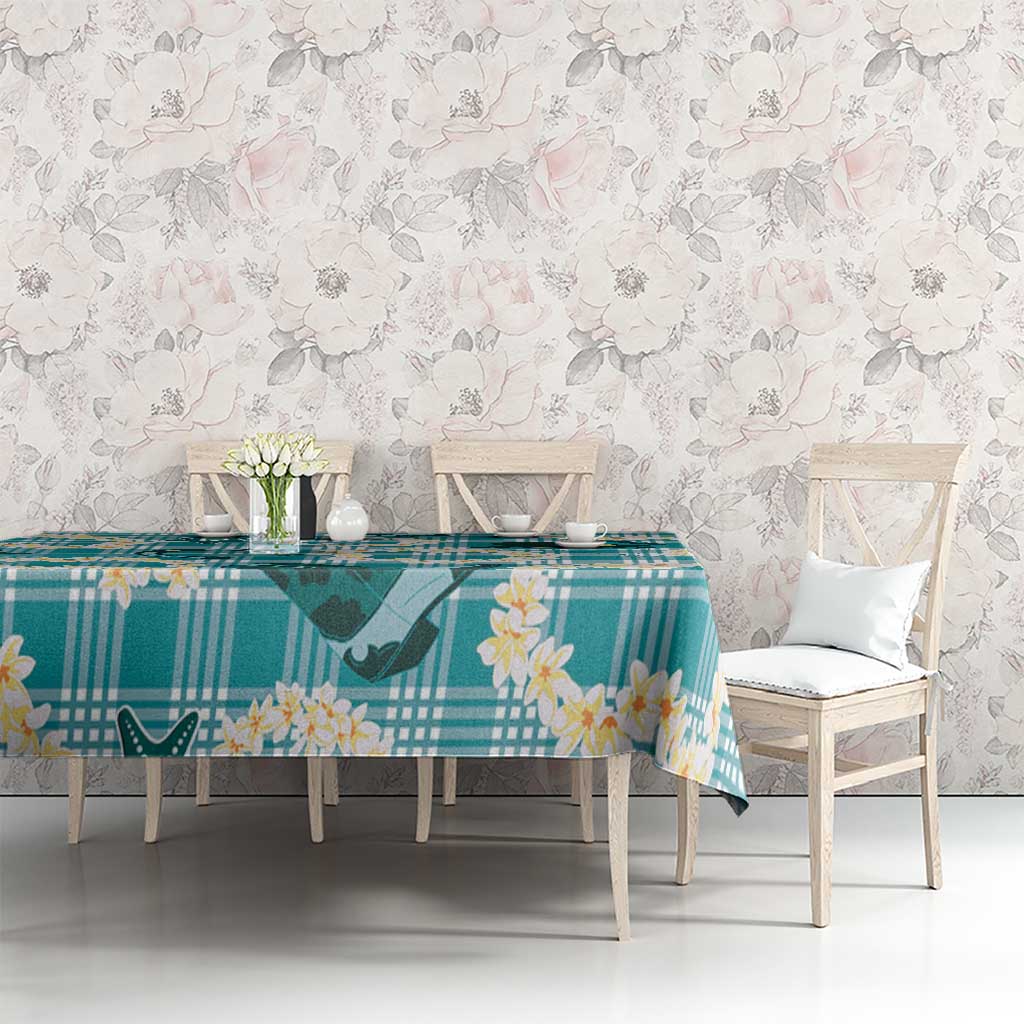 Aloha Hawaii Paniolo Teal Palaka Tablecloth Coastal Rodeo - Polynesian Pride