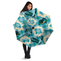 Aloha Hawaii Paniolo Teal Palaka Umbrella Coastal Rodeo - Polynesian Pride