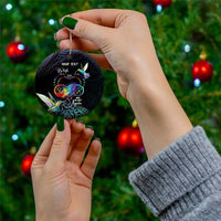 Polynesian Cancers Awareness Ceramic Ornament Hummingbird - Fly High Until We Meet Again