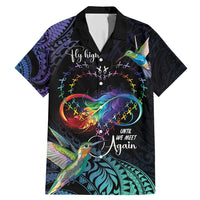 Polynesian Cancers Awareness Family Matching Mermaid Dress and Hawaiian Shirt Hummingbird - Fly High Until We Meet Again