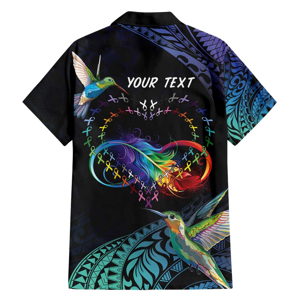 Polynesian Cancers Awareness Family Matching Tank Maxi Dress and Hawaiian Shirt Hummingbird - Fly High Until We Meet Again