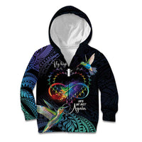 Polynesian Cancers Awareness Kid Hoodie Hummingbird - Fly High Until We Meet Again