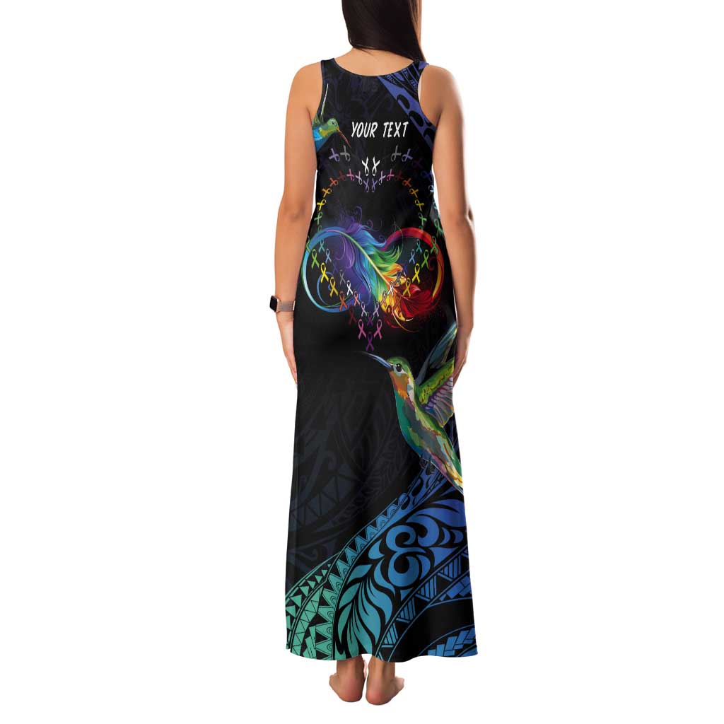 Polynesian Cancers Awareness Tank Maxi Dress Hummingbird - Fly High Until We Meet Again