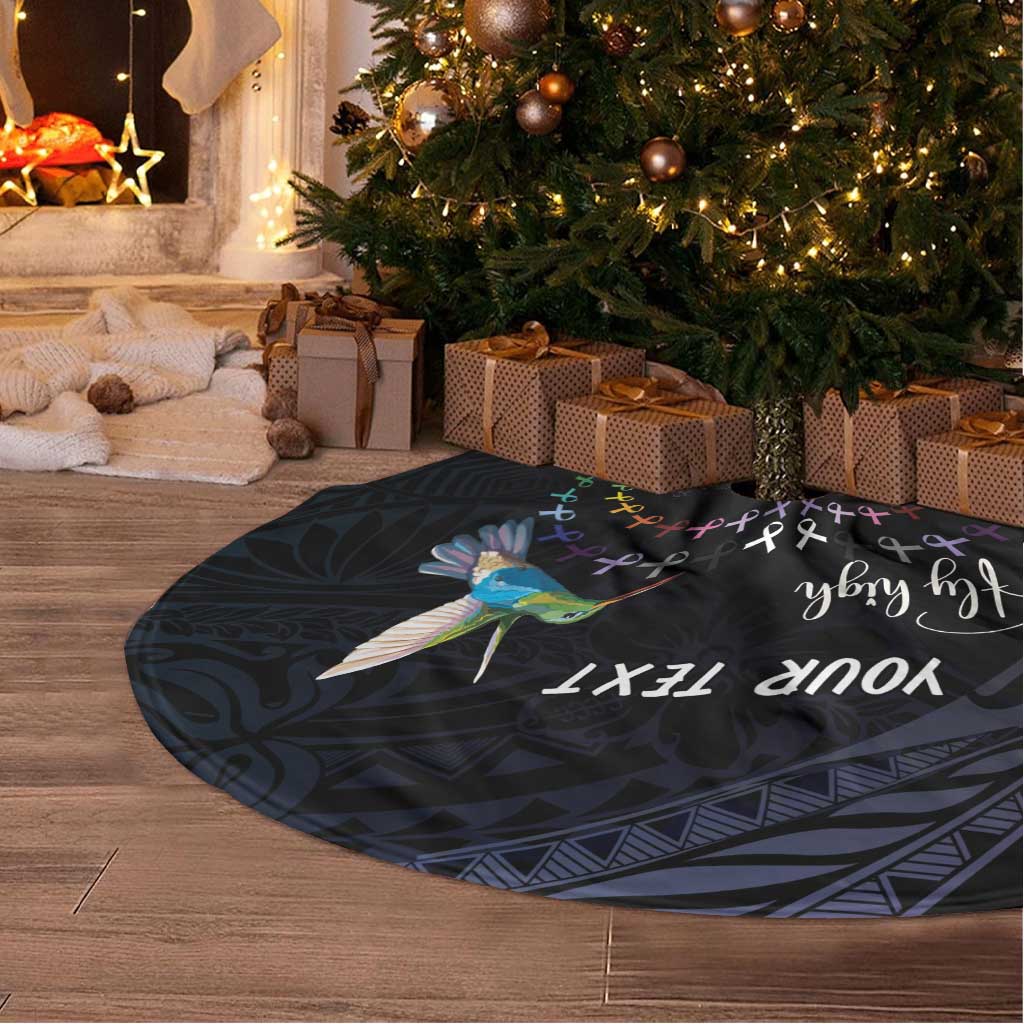 Polynesian Cancers Awareness Tree Skirt Hummingbird - Fly High Until We Meet Again