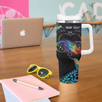 Polynesian Cancers Awareness Tumbler With Handle Hummingbird - Fly High Until We Meet Again