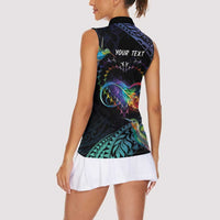 Polynesian Cancers Awareness Women Sleeveless Polo Shirt Hummingbird - Fly High Until We Meet Again