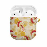 Beige Palaka Hawaii Aloha AirPods Case Koi Pond Mix Ilima Flowers - Polynesian Pride