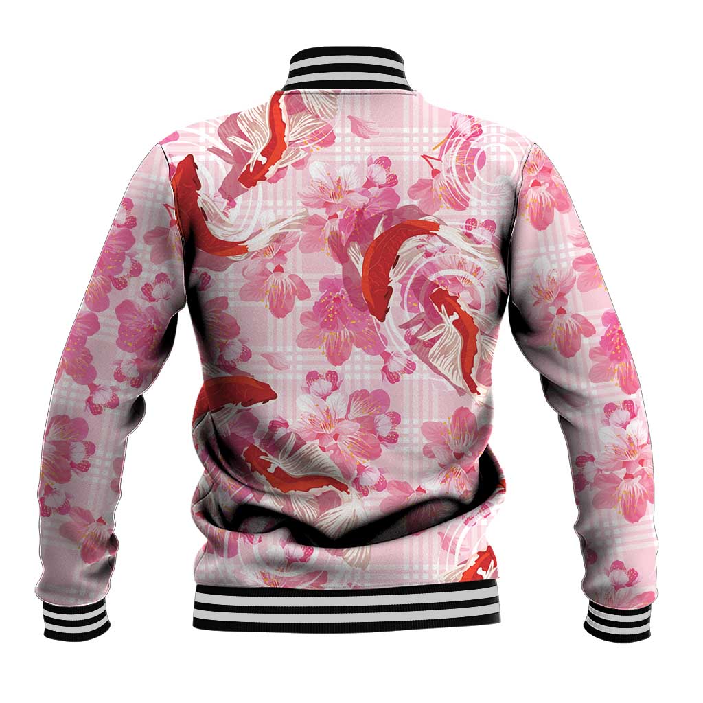 Pink Palaka Hawaii Aloha Baseball Jacket Koi Pond Mix Sakura - Polynesian Pride