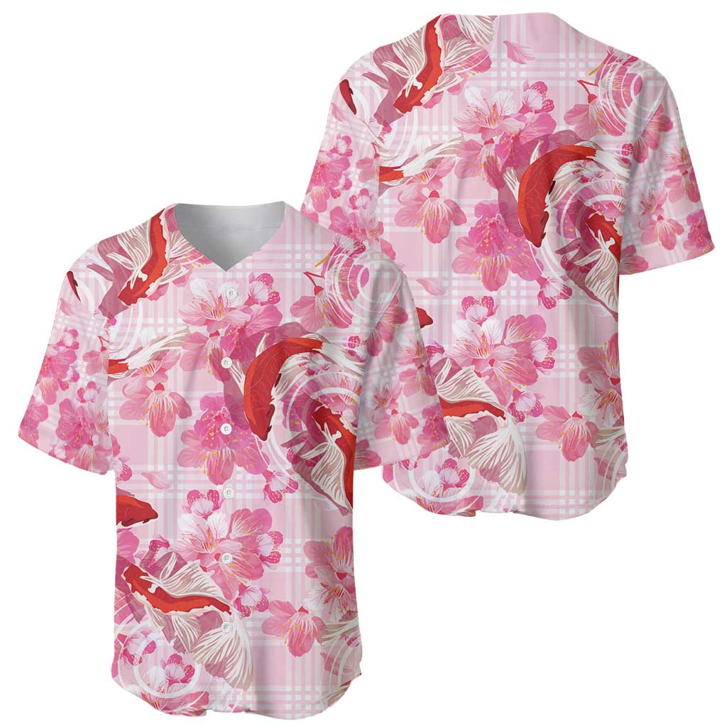 Pink Palaka Hawaii Aloha Baseball Jersey Koi Pond Mix Sakura - Polynesian Pride