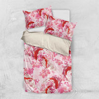 Pink Palaka Hawaii Aloha Bedding Set Koi Pond Mix Sakura - Polynesian Pride