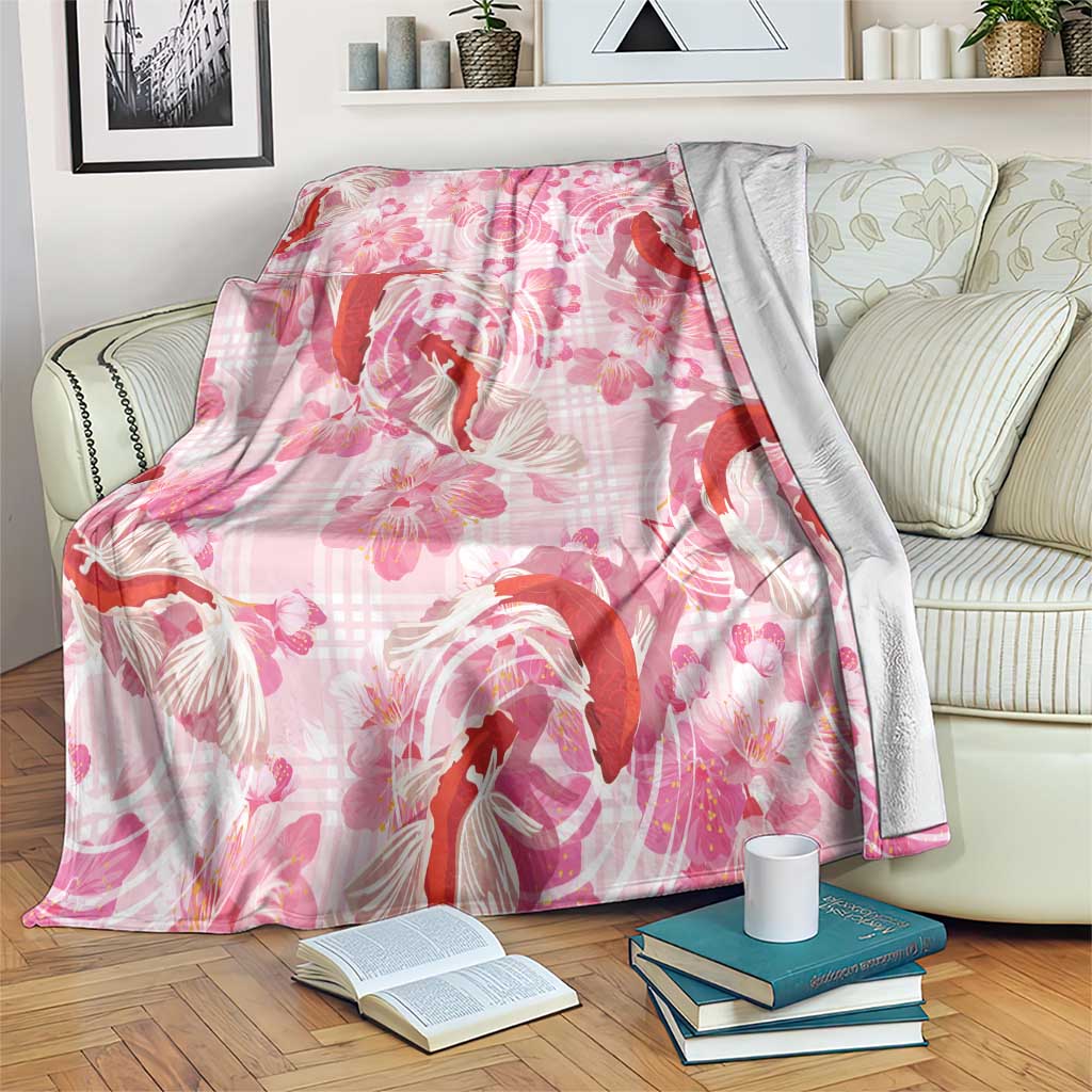 Pink Palaka Hawaii Aloha Blanket Koi Pond Mix Sakura - Polynesian Pride