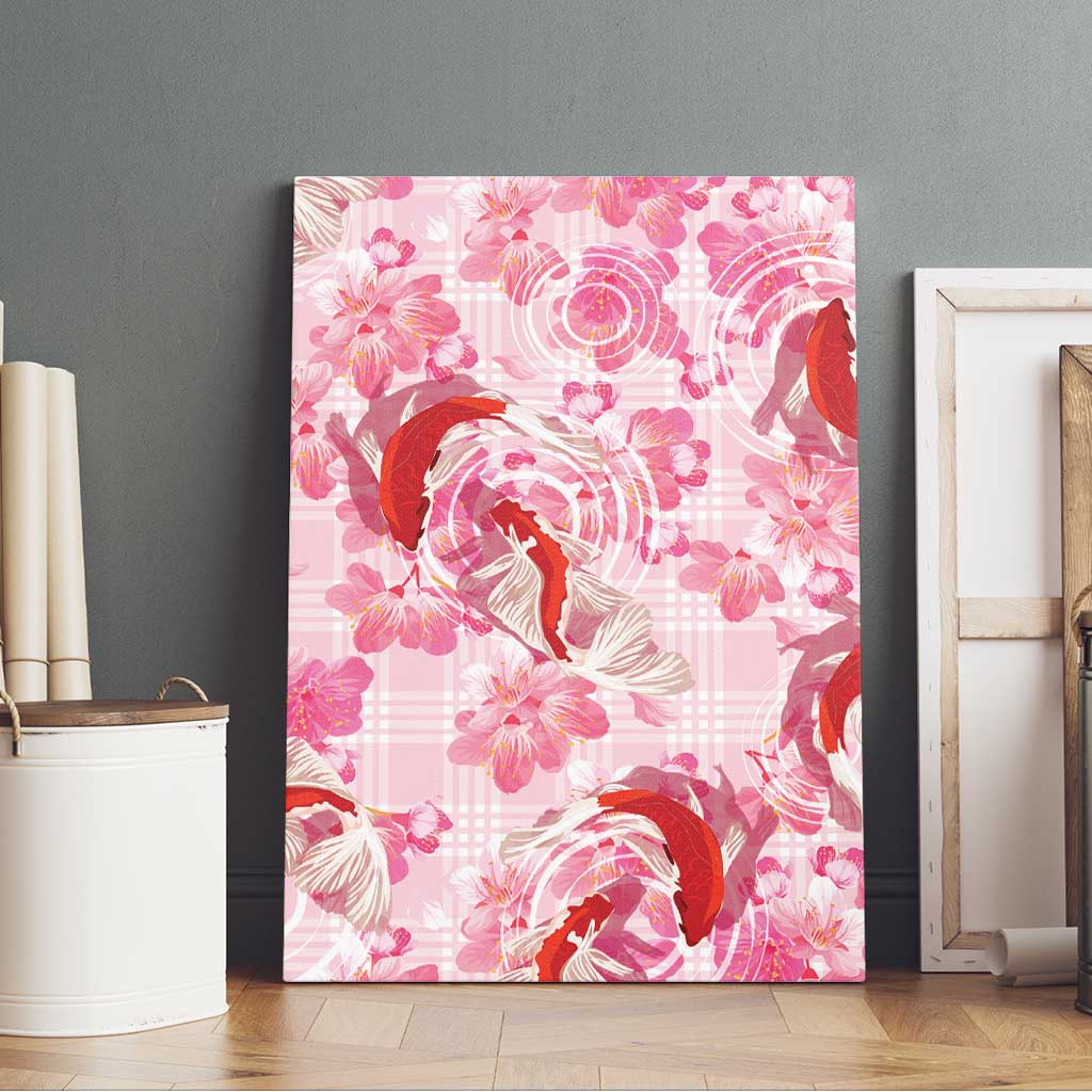 Pink Palaka Hawaii Aloha Canvas Wall Art Koi Pond Mix Sakura - Polynesian Pride