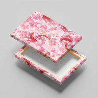 Pink Palaka Hawaii Aloha Canvas Wall Art Koi Pond Mix Sakura - Polynesian Pride