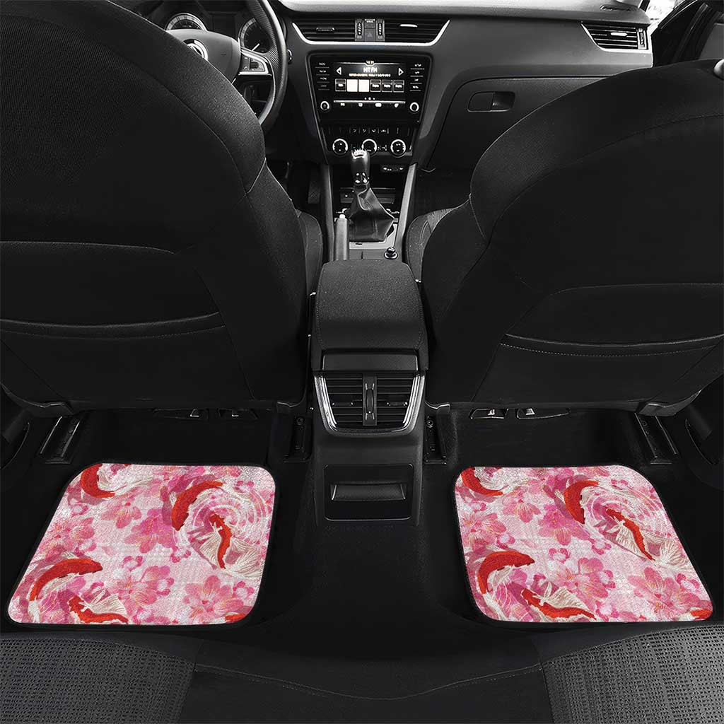 Pink Palaka Hawaii Aloha Car Mats Koi Pond Mix Sakura - Polynesian Pride
