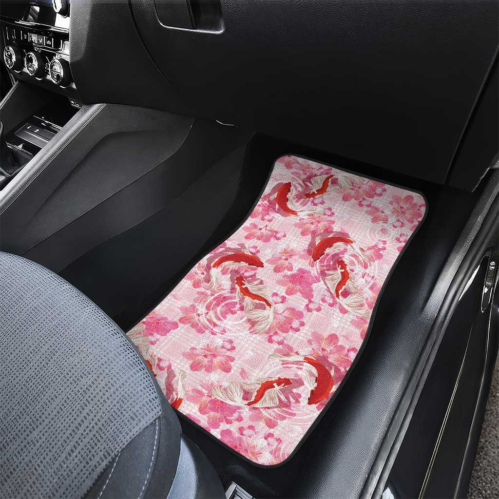 Pink Palaka Hawaii Aloha Car Mats Koi Pond Mix Sakura - Polynesian Pride