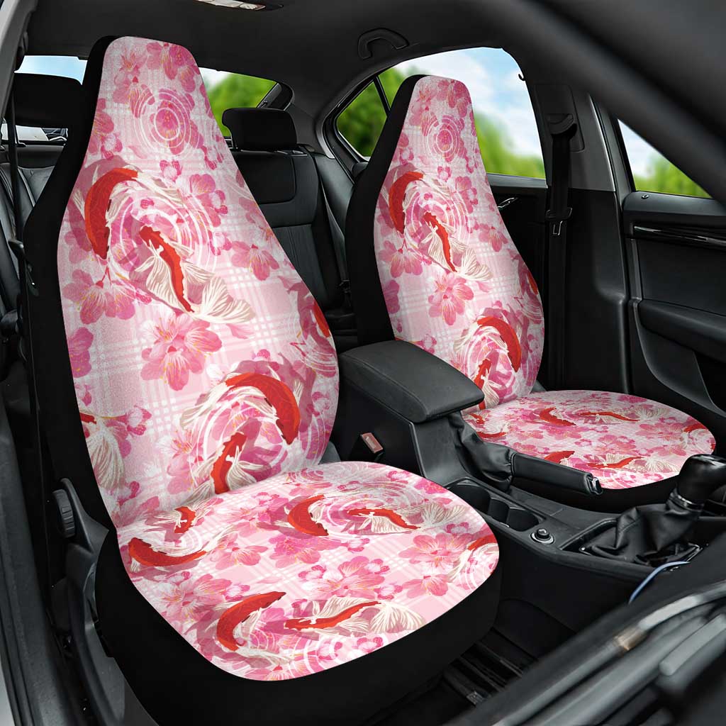 Pink Palaka Hawaii Aloha Car Seat Cover Koi Pond Mix Sakura - Polynesian Pride