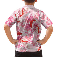 Pink Palaka Hawaii Aloha Family Matching Summer Maxi Dress and Hawaiian Shirt Koi Pond Mix Sakura - Polynesian Pride