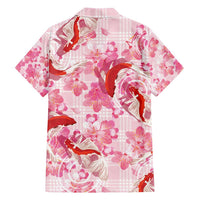 Pink Palaka Hawaii Aloha Family Matching Tank Maxi Dress and Hawaiian Shirt Koi Pond Mix Sakura - Polynesian Pride