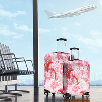 Pink Palaka Hawaii Aloha Luggage Cover Koi Pond Mix Sakura - Polynesian Pride
