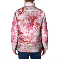Pink Palaka Hawaii Aloha Padded Jacket Koi Pond Mix Sakura - Polynesian Pride