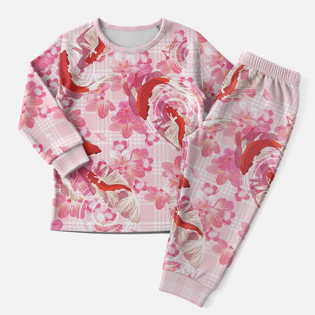 Pink Palaka Hawaii Aloha Christmas Pajama Set Koi Pond Mix Sakura - Polynesian Pride
