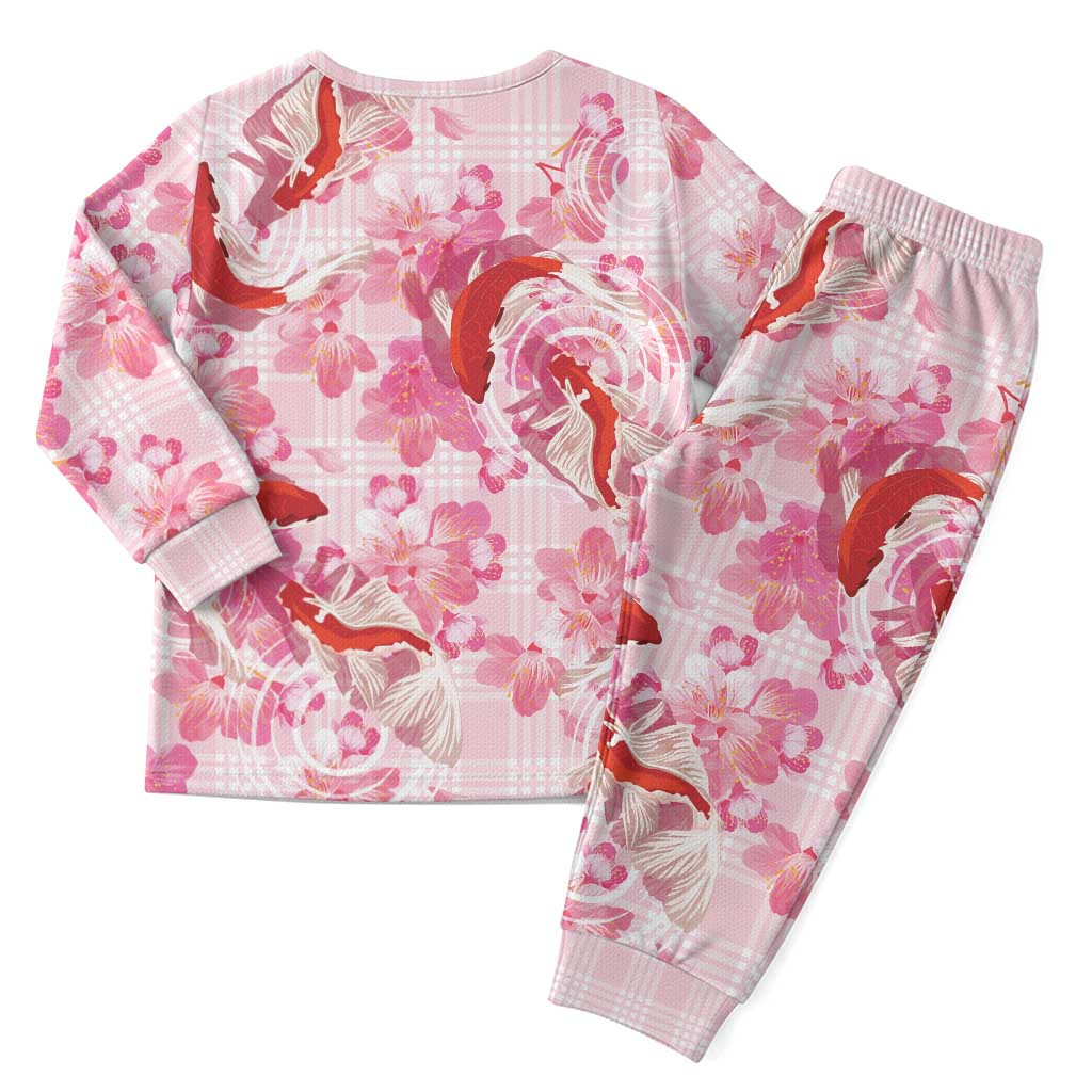 Pink Palaka Hawaii Aloha Christmas Pajama Set Koi Pond Mix Sakura - Polynesian Pride