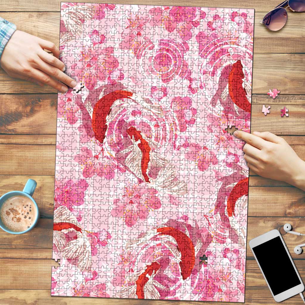 Pink Palaka Hawaii Aloha Puzzle Koi Pond Mix Sakura - Polynesian Pride