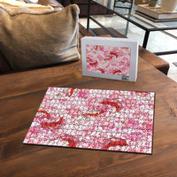 Pink Palaka Hawaii Aloha Puzzle Koi Pond Mix Sakura - Polynesian Pride